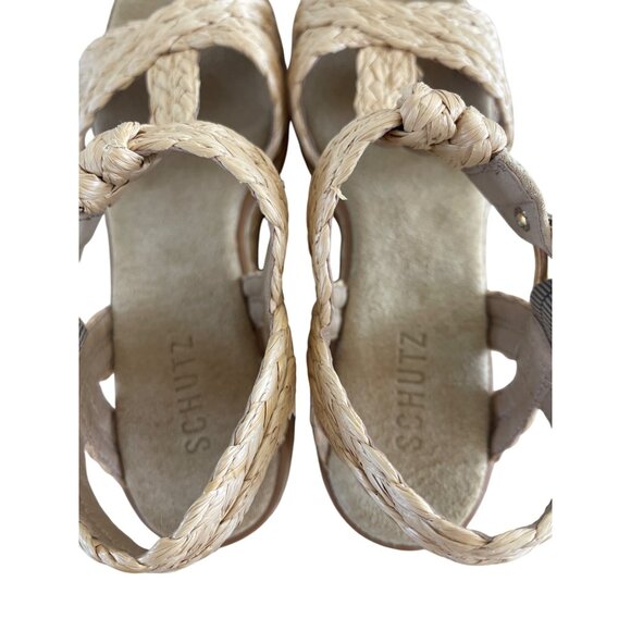 Schutz Panna Braided T-strap Wedge Platform Sandals Size 8 Worn Once EUC $158 - Picture 13 of 14